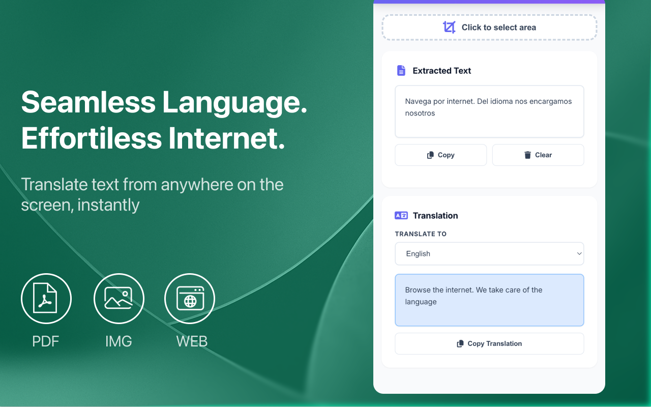 Select area to translate